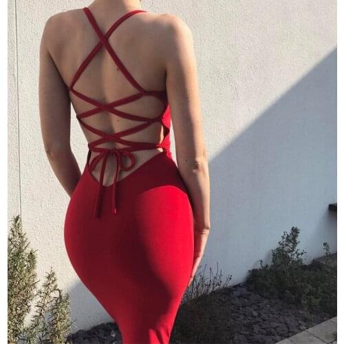 2017 sexy summer short gown bandage dress cross spaghetti strap women cocktail vestidos backless bodycon party dresses