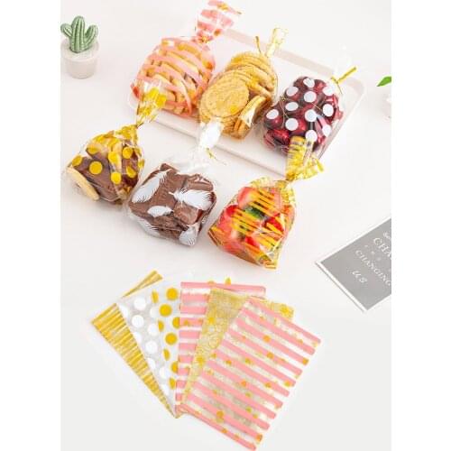 25pcs Transparent Dot Candy Bag Packaging Plastic Sweet Biscuit Snack DIY Baking Cookie Cellophane Birthday Wedding Party Gift