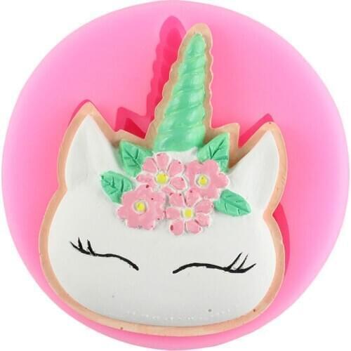 3D Unicorn Cookie Baking Fondant Cake Decorating Tools DIY Baby Birthday Candy Clay Chocolate Molds Cupcake Topper Silicone Mold