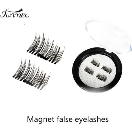 3D Magnetic Eyelash False Eyelashes Double Magnet Full Strip Magnetic Lashes Soft Hair Reusable Fake Eye Lashes