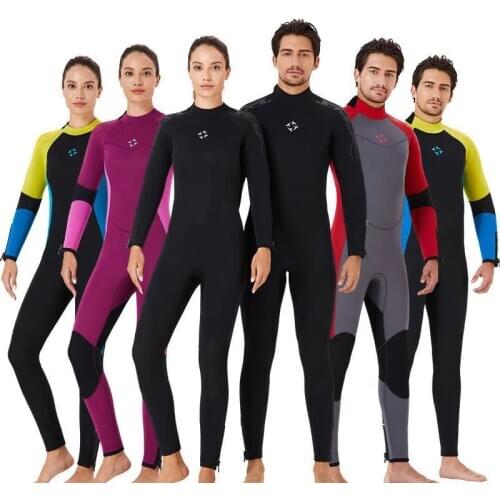 5mm Neoprene Wetsuit Men Long Sleeve Scuba Diving Suit Surfing Suit Sunproof One Piece Set Snorkeling Spearfishing Swimsuit