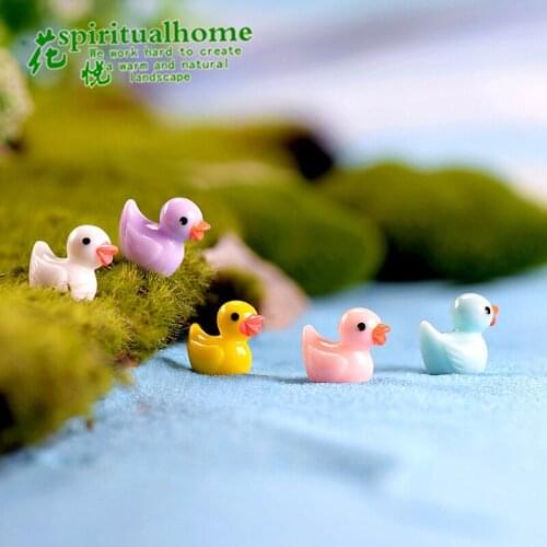 5pcs/set Cute Duck miniature Figurine ornaments for home yellow ducklings Figurine for miniature garden Easter decor