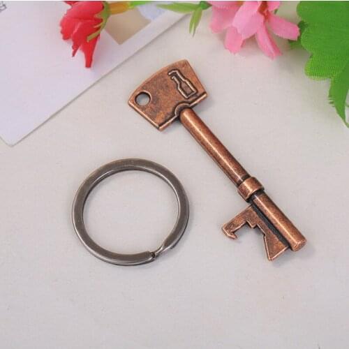 500pcs Portable Key Shape Bottle Opener Ring Keyring Keychain Metal Beer Party Tool