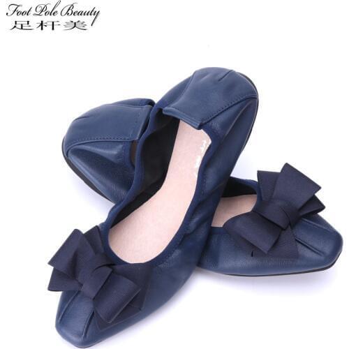 Brand Designer Bowknot cone shoes Woman Flat Shoes Elegant Comfortable Lady Fashion Square head Women Super soft Ballet flats