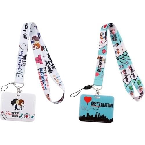 CB465 Greys Anatomy Lanyard Keychain Cartoon Cell Phone Lanyard Women Strap Neck Lanyards for ID Card Keys Doctors Nurse Gifts