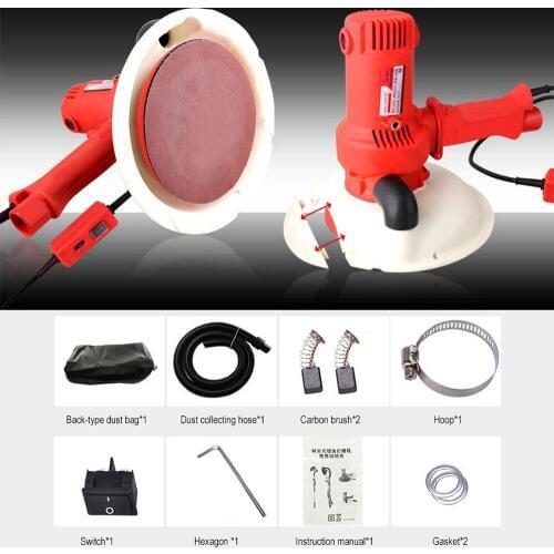 220V 800W Electric Led Light Wall Putty Polishing Machine Sanding Grinding Machine Self-priming Dust-free Sander Power Tools