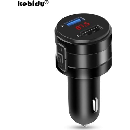 Kebidu FM Transmitter Bluetooth Handsfree Car Kit Car Audio MP3 Player Quick Charge Dual USB Car Charger