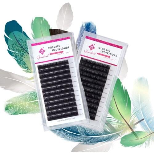 GENIELASH All Size Individual Eyelash Extension Supplies BCDD+ Curl Volume Lash Extensions 0.05-0.20 Mink Individual Eyelashes