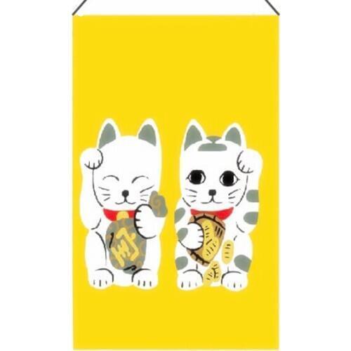 Customized Accept) Korea/Japan/China Sushi Restaurant Kitchen Hanging Doorway Cloth Curtain-Lucky Cat(70x80cm)