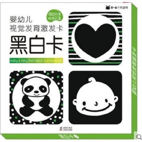 Book for baby cards white black card parenting Newborn children black and white card double faced kids study card