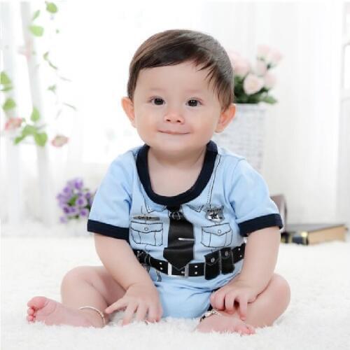 Hooyi Baby Boys Bodysuits Retail Baby boys clothes Babywear Short Sleeve 100% Cotton jumpsuit ropa bebe Police