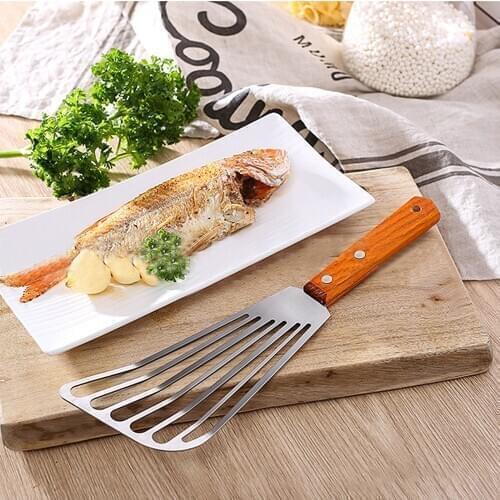 Food Grade Stainless Steel Steak Slotted Turner Shovel Fish Spatula Multi-Purpose Stainless Steel Home Kitchen Cooking Supplies