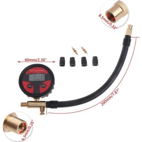 0-200PSI Digital Tyre Tire Air Pressure Gauge LCD Manometer Car Motorcycle 203C
