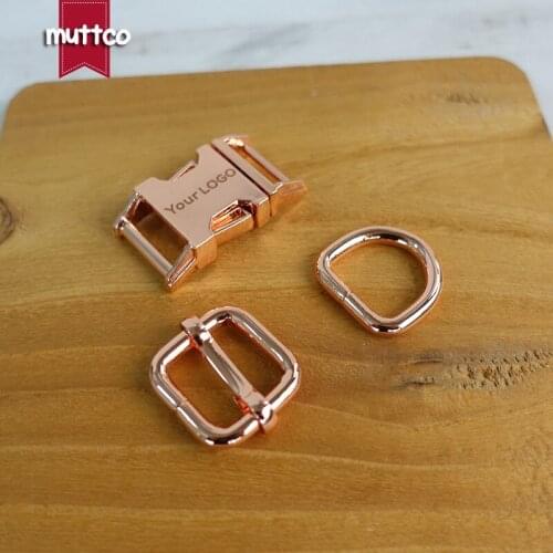 Metal buckle+adjust buckle+D ring/set) DIY dog collar backpack accessory 15mm sewing zinc alloy customize LOGO engraved buckle