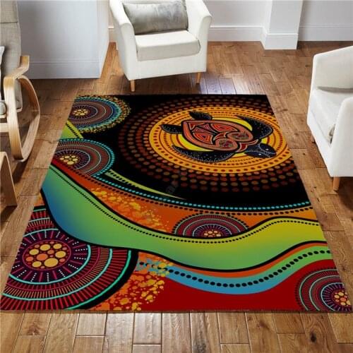 Aboriginal Turtles Australia Painting Art Rug Non-slip Mat Dining Room Living Room Soft Bedroom Carpet