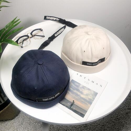 New Skullcap Brimless Hip-hop Fashion Melon Cap Cotton Adult Casual Solid Skullcap Beanie Pumpkin Hat Skullcap Women Hip Hop