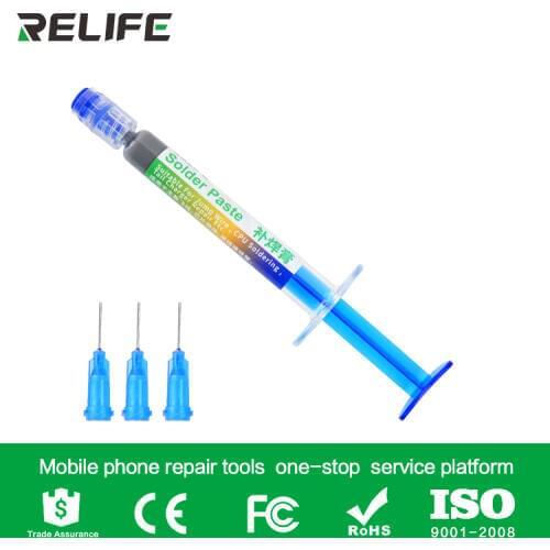 RELIFE RL-405 Solder paste lead-free low temperature shift to point Solder paste for jump wire CPU Motherboard for iphone repair