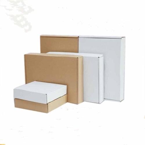 10pc Gift Box Large White Paper Brown Cardboard Jewelry Packaging Box For Shipping Corrugated Box Thickened Paper Postal Box