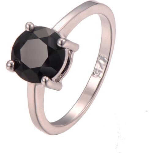 Classic Style Black onyx 925 Sterling Silver Wedding Party Fashion Design Romantic Ring Size 5 6 7 8 9 10 11 12 PR28