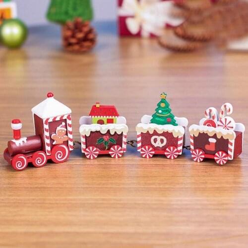 Christmas Train Wood For Home Xmas Tree Holiday Party Christmas Decoration Kid Toys Gift New Year Ornament Navidad 2021