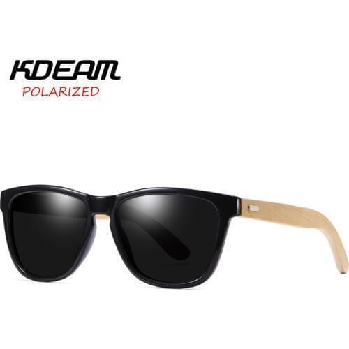 Classical Frog Sunglasses Women Polarized Sun Glasses KDEAM Men Night vision Eyewear UV400 Bamboo Glasses 8 Colors KD8806