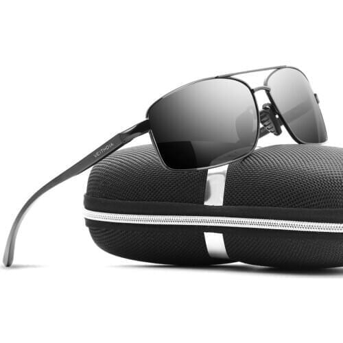 VEITHDIA Men Polarized Sunglasses Aluminum Magnesium Sun Glasses Driving Glasses Rectangle Shades For Men Oculos masculino Male