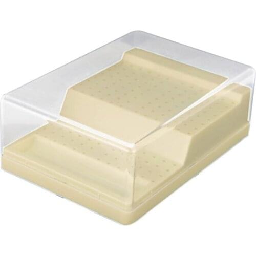 Nail Drill Bit Holder, 168 Holes Stand Display Box with Clear Cover, Dental Bur Block Holder High Speed Bur Organizer