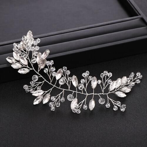 Bridal Hair Accessories Wedding Headband Crystal Rhinestone Silver Color Bridal Headpiece Hair Vine Hair Jewelry Accessories