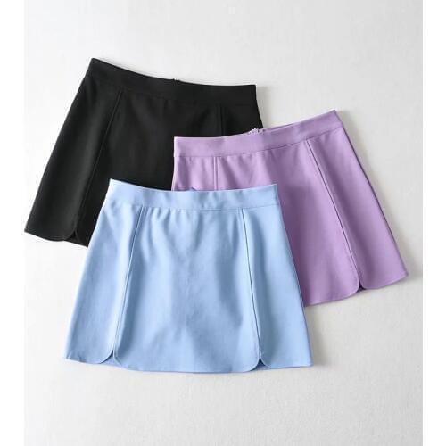 Europe and America BM style high waist flower petal short skirt womens new summer sexy split leg long wrap hip skirt