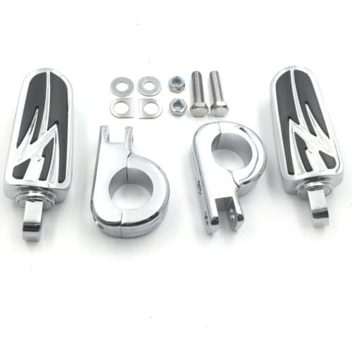 Aftermarket free shipping motorcycle parts 1 1/4" mount Flame Foot Pegs P Clamps For Honda Shadow Magna 750 valkyrie 1800