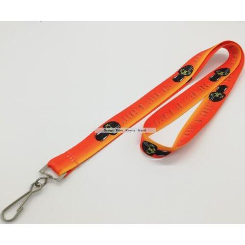 Factory Supply Custom Orange Neck Lanyard Logo Text Grinding Old Imprint Promotion J hook Lanyard 100pcs/Lot