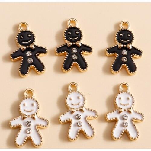 10pcs/lot 11*17mm Cartoon Enamel Character Charms for Earrings Pendants Bracelets Making Crystal Charms DIY Jewelry Accessories