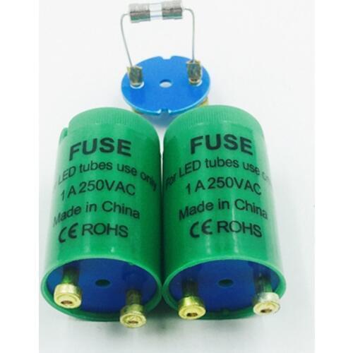 10pcs/lot LED Starter Only Use LED Tube Protection 250V/1A 4-80W Tube inductance ballast remove Fuse Starter