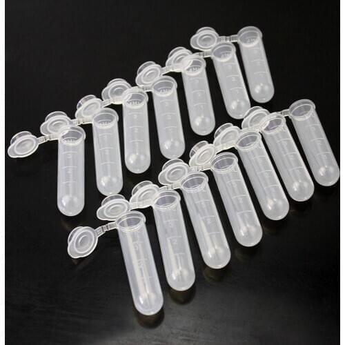 100PCS/set 5ml Plastic Sample Bottle Small Bottle Test Tube Mini Bottles Storage Containers White