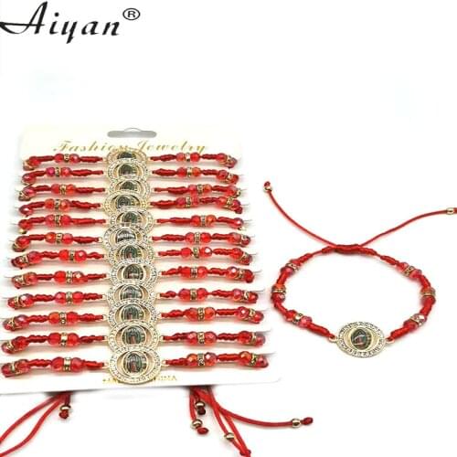 12 Pieces Father And Virgin Maria Screw Section Bracelet With Picture Drop The Oil Can Worn By Men Or Women As Gifts