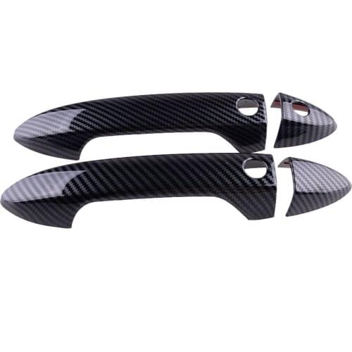 2Pcs Exterior Side Smart Door Handle Cover Trim Carbon Fiber Style Fit for Honda Accord Coupe 2013 2014 2015 2016 2017