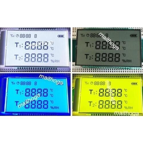 36PIN TN Positive 2 Road 4-Digits Segment LCD Panel 3.3V White/Blue/Yellow Green Backlight