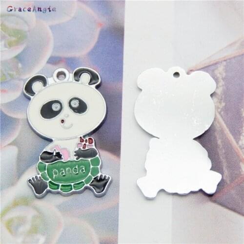 4pcs Kawaii Necklace Bracelet Dangle Drop Earring Small Accessory fashion earring pendant bracelet charm enamel panda charms