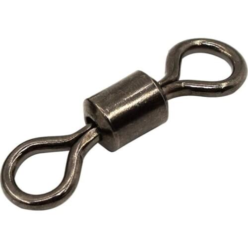 Hyaena 50pcs Brass Rolling Fishing Swivel Fishing Line Connector Size#2 #4 #6 #8 #10 1/0 2/0 3/0 4/0 5/0 6/0 Fishing Accessories