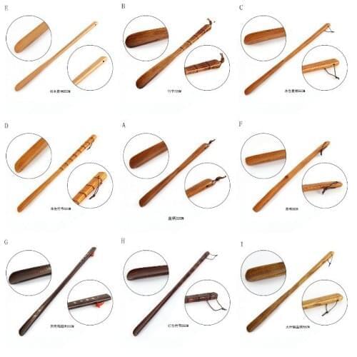 1PCS Useful Shoe Lifter Professional Flexible Long Handle Shoehorn Wooden Shoe Horn Professional Shoe Spoon Home Tools