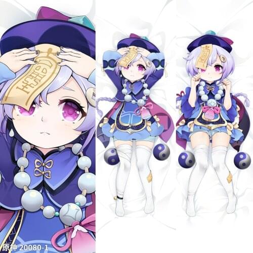 Anime Genshin Impact Qiqi Loli Dakimakura 2WAY Hugging Body Pillow Case Cosplay Japanese Game Otaku Pillow Cushion Cover