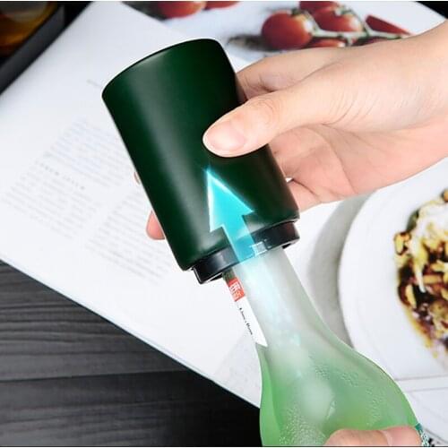 Novel Automatic Beer Bottle Opener Multicolor Magnet Stainless Steel Push Down Wine Soda Cap Kitchen Accessories Cool Men Gifts