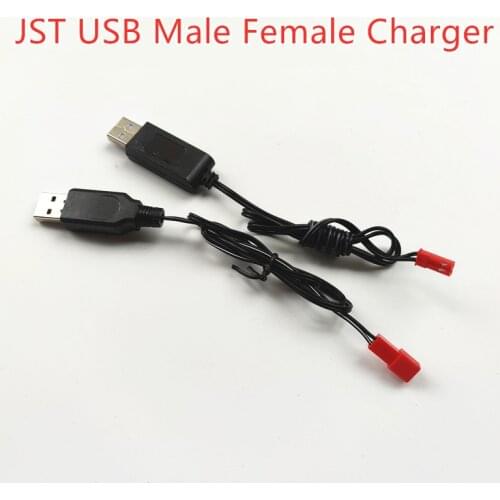 Free Shipping 3.7V USB JST Charger Cable Adapter Female Male Battery Wires Connector Spare Parts For DIY Toys Drone Helicopter