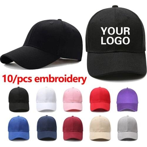 10/Pcs High Quality Wholesale Unisex Adjustable Dad Hat Shade Hip Hop Men Women Baseball Cap With Custom Embroidery Gorras Logo
