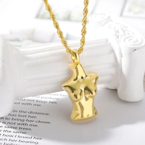 New Design Abstract female body pendant Necklace For participants Stainless Steel Chain Jewerly Fashion freedom Best gift Trend