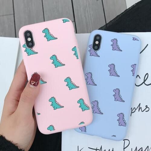 Cute dinosaur Silicone Phone Case for Samsung Galaxy S21 S20 Note 20 Ultra 10 8 9 S10 S9 S8 A6 Plus S10e A9 A8 A7 A5 2018 Cover