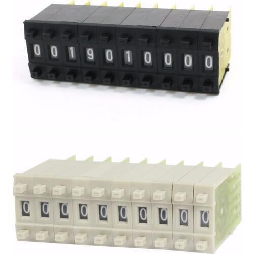Black 31mm x 10mm 0-9 Digits Decimal/BCD Pushwheel Thumbwheel Switches KM3