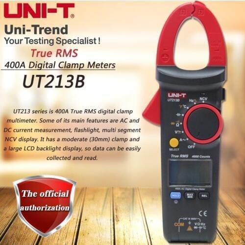 UNI-T UT213B AC 400A Digital Clamp Meter True RMS ammeter Resistance / Capacitance / Frequency / Temperature Test NCV