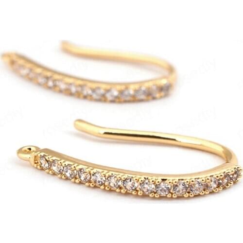 DIY handmade earrings hook charm brass jewelry micro-set zirconia ladies jewelry crystal tassel earrings kpop jewelry