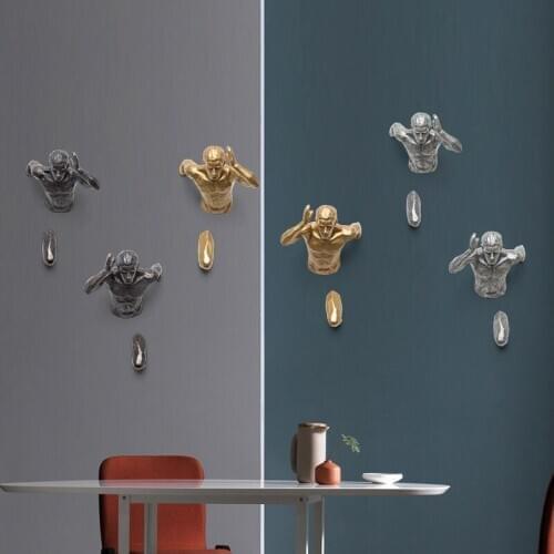 European Resin Sports Character Wall Hanging Accessorie Model Room Livingroom Wall Mural Crafts Hotel 3D Wall Sticker Decoration